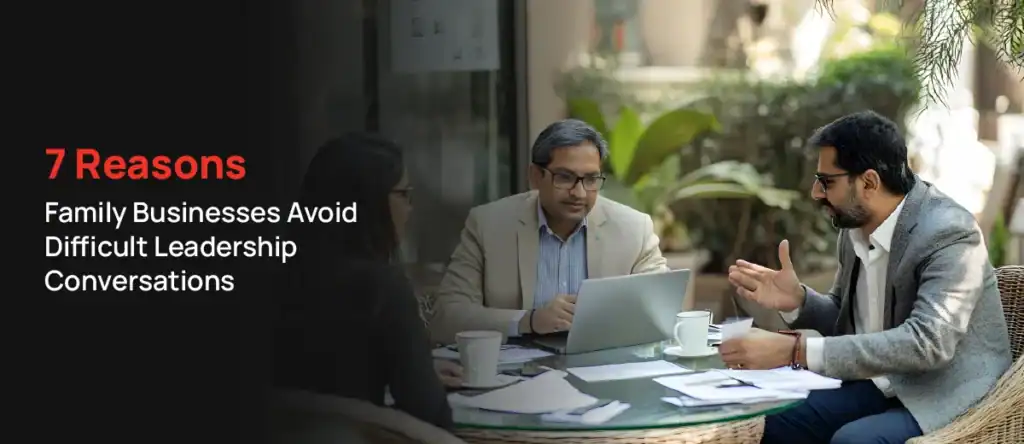 Family business leaders having a difficult leadership conversation